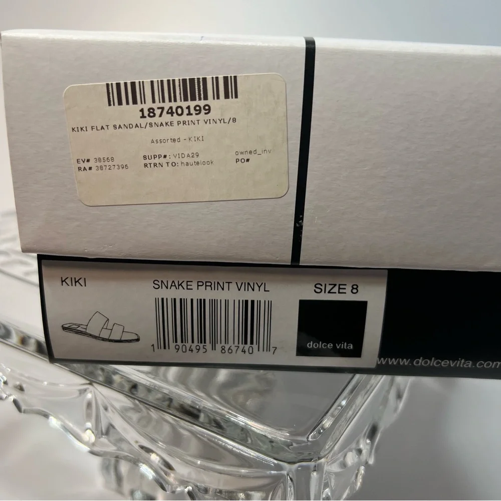 Dolce Vita Kiki Snake Print Vinyl Strap Sandal size 8